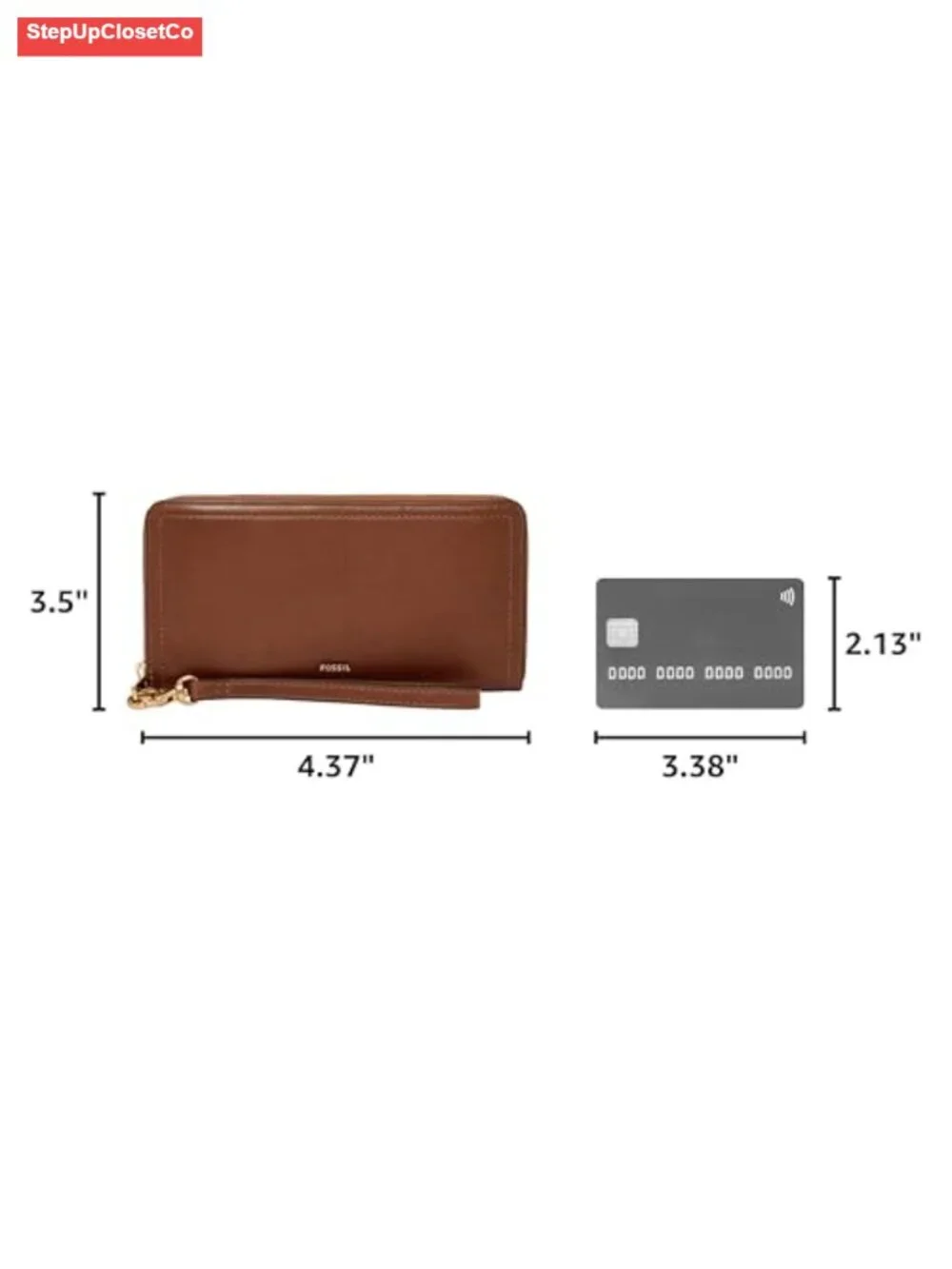 LiteHide Leather RFID-Blocking Zip Around Clutch Wallet with Wristlet Strap